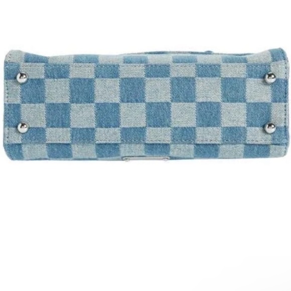 Rebecca Minkoff Lou Top Handle Denim Crossbody Bag in Light Blue/Dark Blue NWOT - Picture 6 of 9